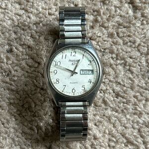 Phasar unisex vintage silver stainless steel bracelet watch one‎ size stretches
